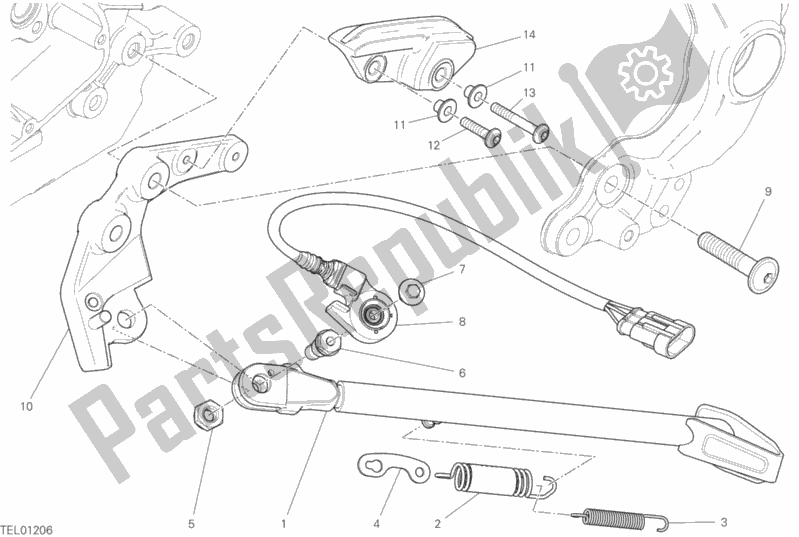All parts for the Stand of the Ducati Scrambler Desert Sled Thailand USA 803 2019